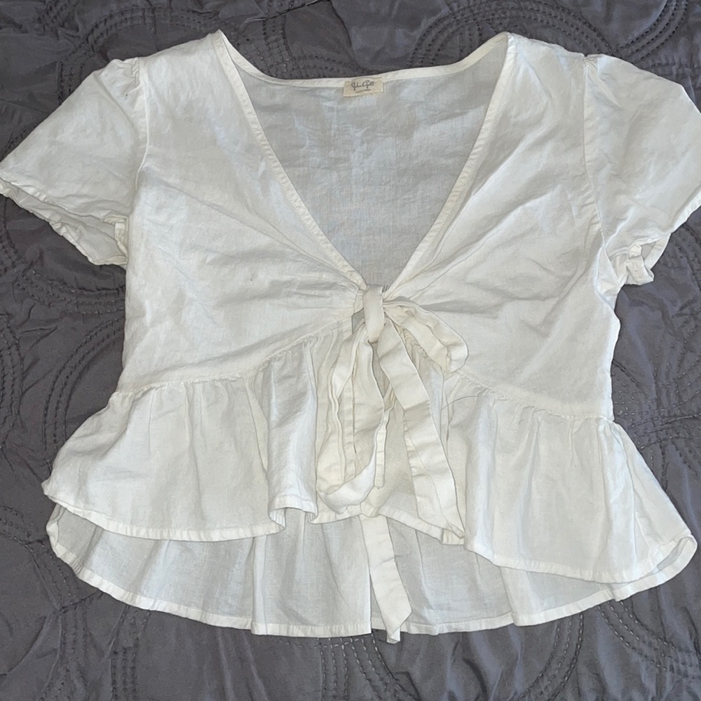 John Galt white tie shirt